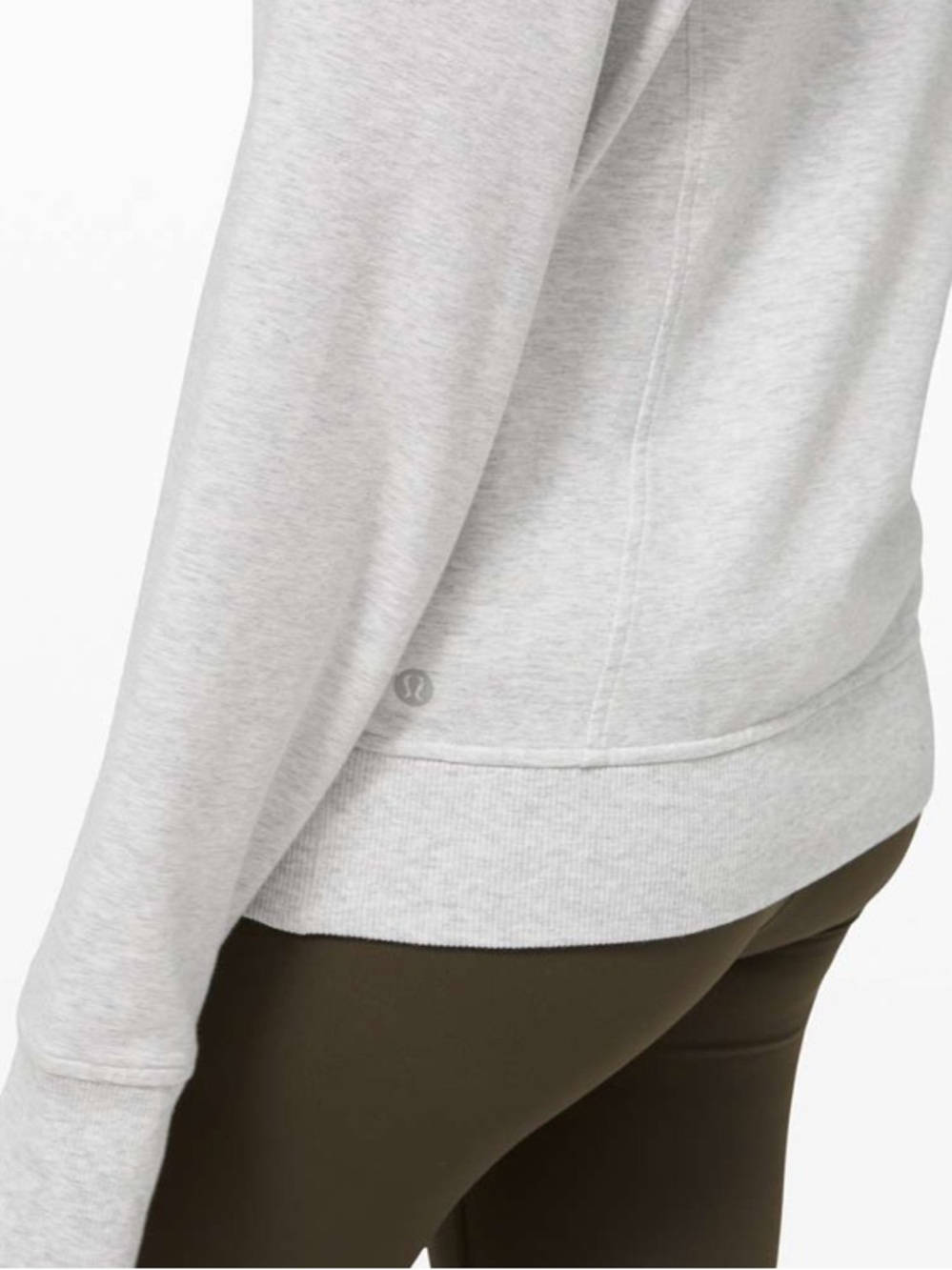 Lululemon Scuba Crew Heathered Core Ultra Light Grey in size 12 - Picture 3 of 9